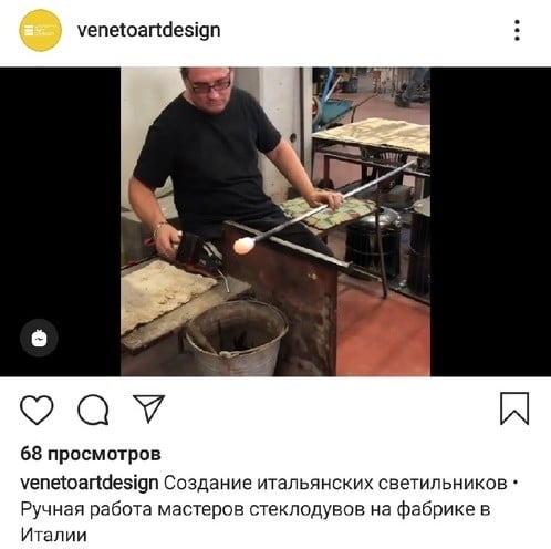 Видео с производства в Instagram компании Veneto Art Design